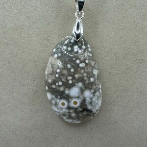 Ocean Jasper Pendant on Silver Chain